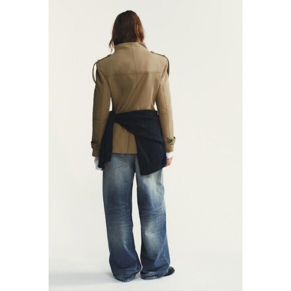 ZARA ARMY STYLE TABBED JACKET WITH SHOULDER TABS AND POCKETS - Picture 6 of 10